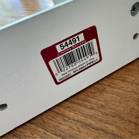 2 White Wall Hook Organizers. 1 White 18” and 1 Off-White 27”. - Picture 5 of 10